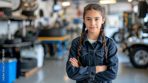 Future mechanical engineer girl kid