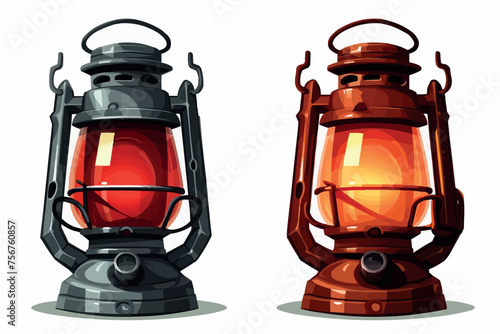 Deteriorated lantern on white background, with copy space