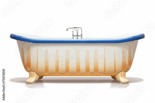 bathtub vector illustration. Isolated on white background