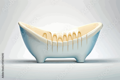 bathtub vector illustration. Isolated on white background