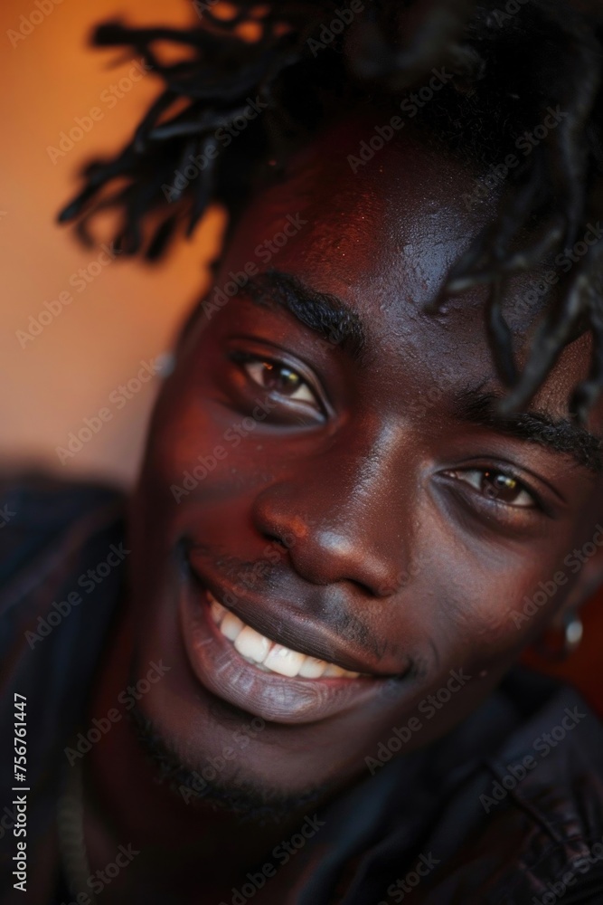Close up portrait of a person with dreadlocks. Suitable for lifestyle and fashion concepts