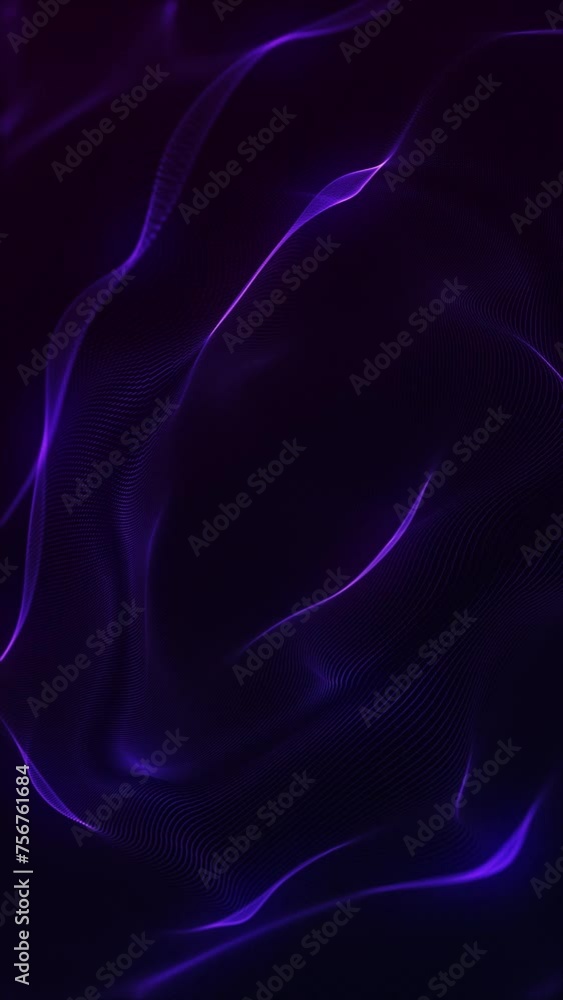 Vertical video - elegant gently flowing and rippling purple and blue glowing digital fractal light wave background animation. This modern abstract motion background is full HD and a seamless loop. Vertical video - elegant gently flowing and rippling purple and blue glowing digital fractal light wave background animation. This modern abstract motion background is full HD and a seamless loop.
