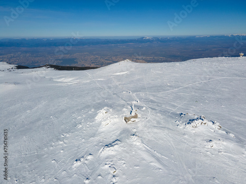 Aerial view of Vitosha Mountain near Cherni Vrah peak, Bulgaria photo