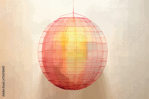 Red lantern chinese lantern That cuts out the background  creates a white background.