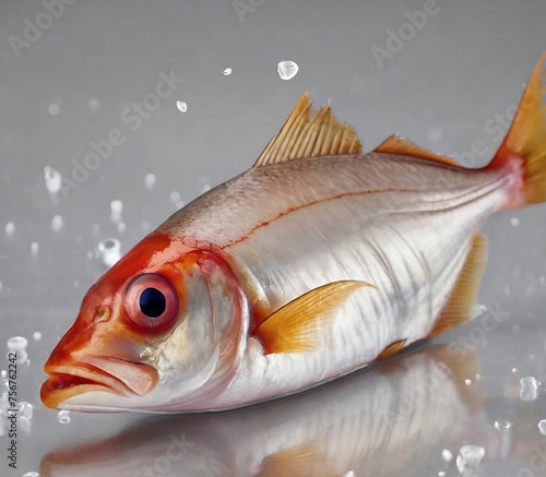 Japanese Red madai fish isolated on transparent background photo