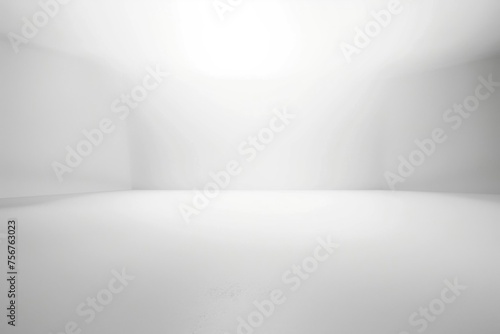 Simple empty room with white walls and floor. Suitable for interior design concepts