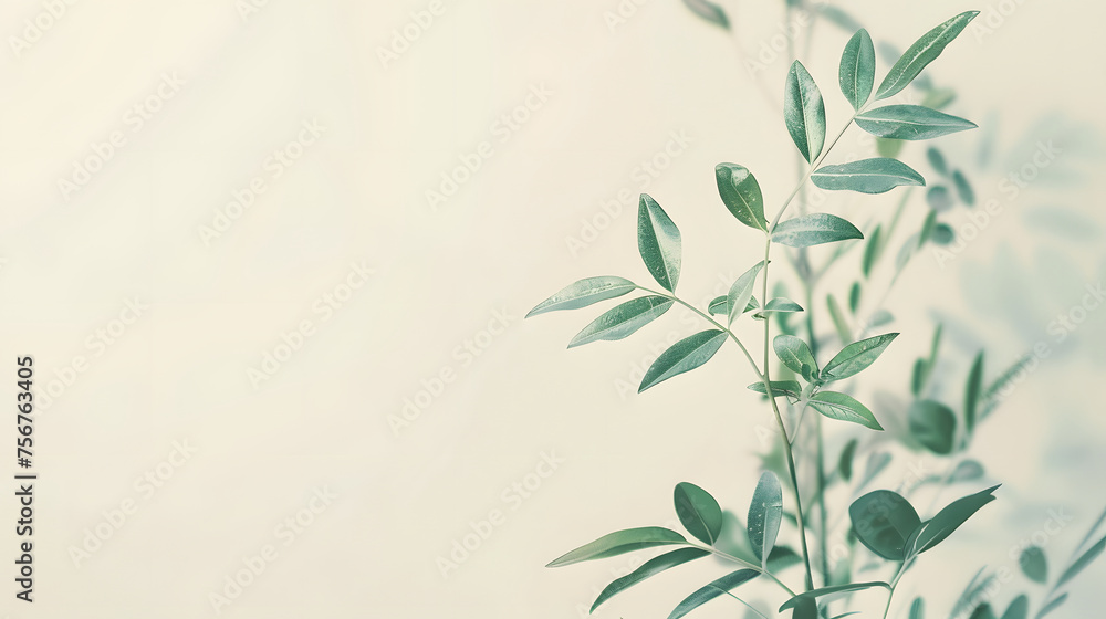 A zen plant background, plant background for text and presentations