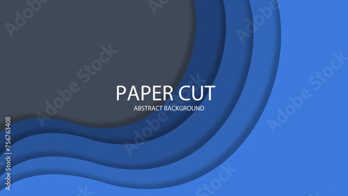 Blue and grey papercut abstract background. design layout for business presentations, flyers, posters, printsration, cards, brochure cover.