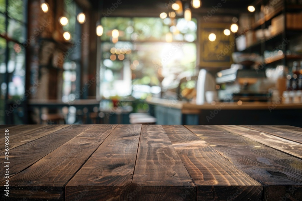 A wooden table positioned in front of a window. Suitable for home decor concepts A wooden table positioned in front of a window. Suitable for home decor concepts