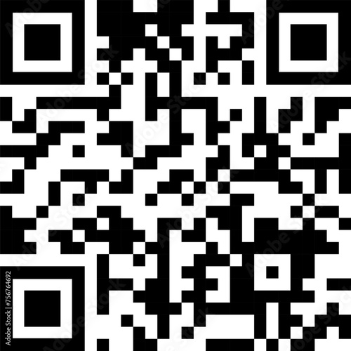 QR code sample for smartphone scanning isolated on white background. Vector illustration