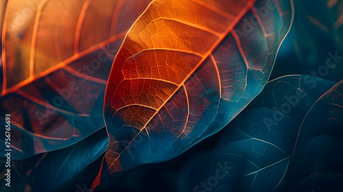 Abstract backlit leaf background
 photo