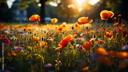 beautiful wild flowers as a background for the entire image