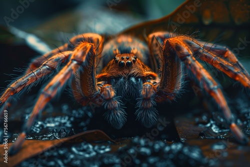 close up of a colorful tarantula spider
