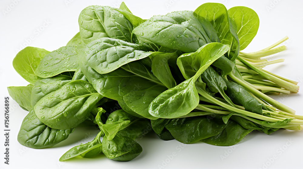 3d rendered photo of spinach on a white background, generative ai 3d rendered photo of spinach on a white background, generative ai