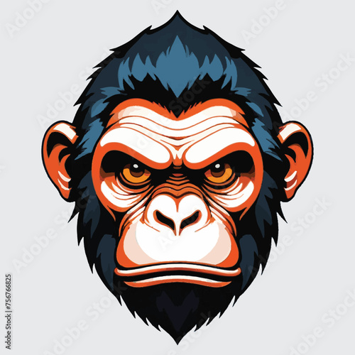 Wallpaper Mural ape head vector isolated Torontodigital.ca