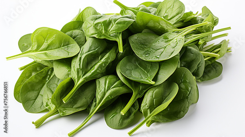 3d rendered photo of spinach on a white background  generative ai