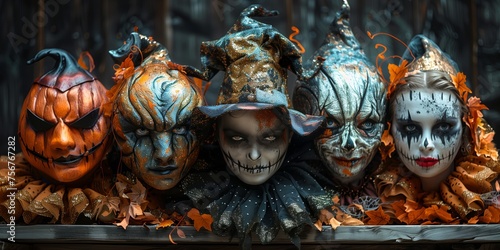 Spooky Elegance: A Trio of Intricately Designed Halloween Masks
