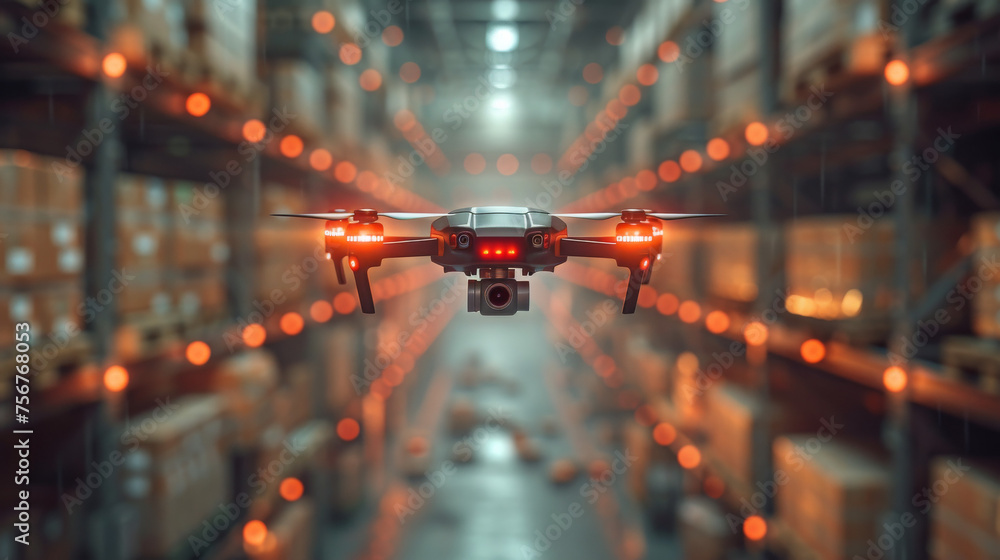 Drone Technology in Warehouse: Delivering Cardboard Boxes
