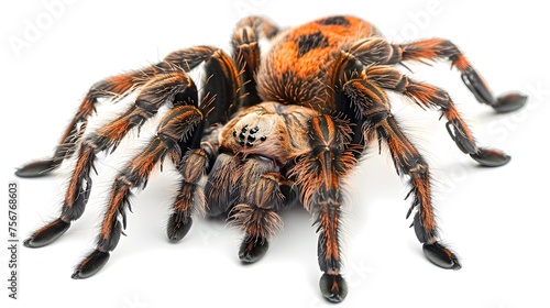 Giant hairy spider, Geolycosa vultuosa isolated on white, Europe