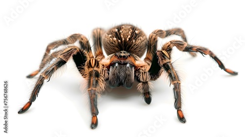 Giant hairy spider, Geolycosa vultuosa isolated on white, Europe