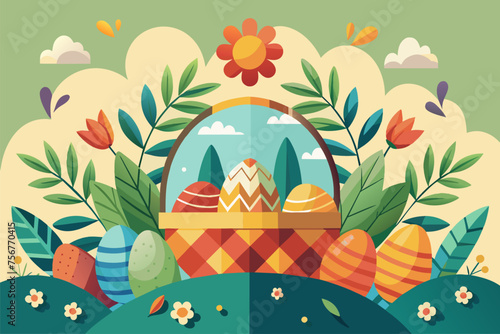 Basket with Easter eggs: a symbol of the holiday
