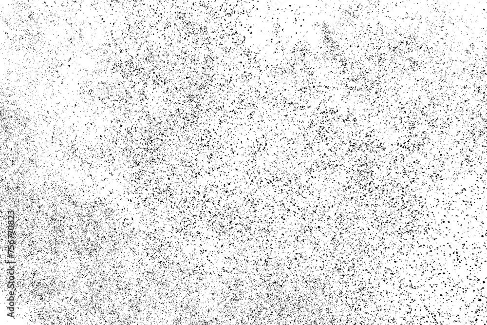 Fototapeta premium Black texture on white. Worn effect backdrop. Old paper overlay. Grunge background. Abstract pattern. Vector illustration, eps 10 