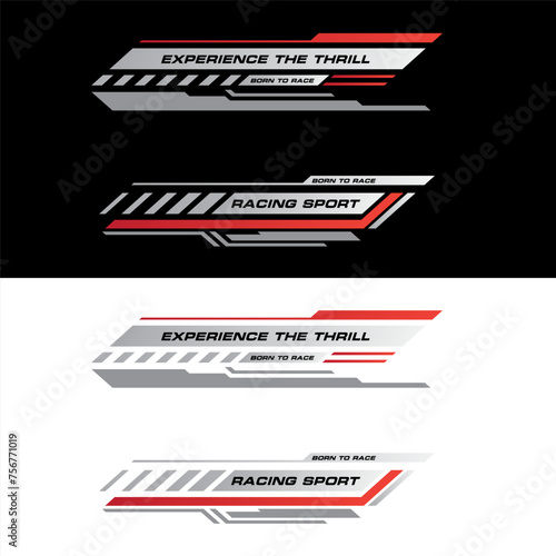 Sport racing stripes car stickers. modification body speed and drift vinyl decal isolated set templates