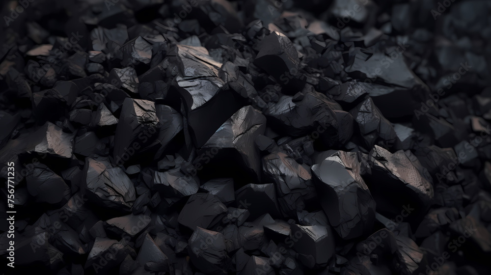 Close-up photo of crushed coal