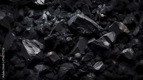 Close-up photo of crushed coal