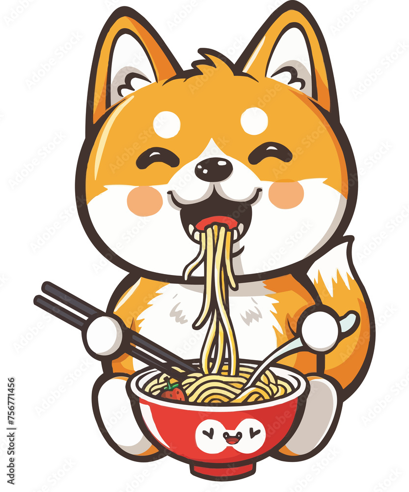 Cute Shiba Inu Dog Loving Ramen Noodles Anime Kawaii Japanese Animal / Manga Kawaii Dog Character Cartoon Eating Delicious Ramen Bowl Neko Sakura Cute Shiba Inu Dog Loving Ramen Noodles Anime Kawaii Japanese Animal / Manga Kawaii Dog Character Cartoon Eating Delicious Ramen Bowl Neko Sakura