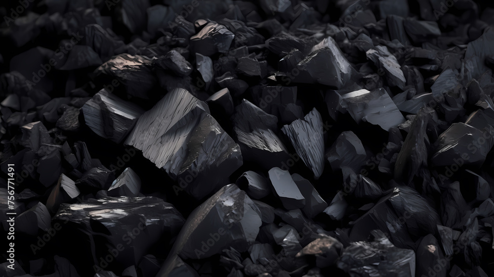 Close-up photo of crushed coal Close-up photo of crushed coal