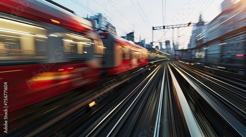 the movement of the train, creating a sense of speed and dynamism while maintaining sharpness in key areas.