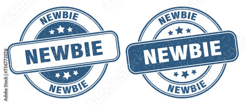newbie stamp. newbie label. round grunge sign