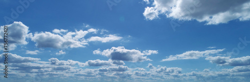 Canvas Print Blue sky and white clouds background, Cloud in the blue sky