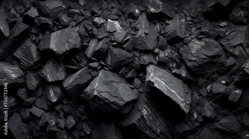 Close-up of black coal, energy fuel