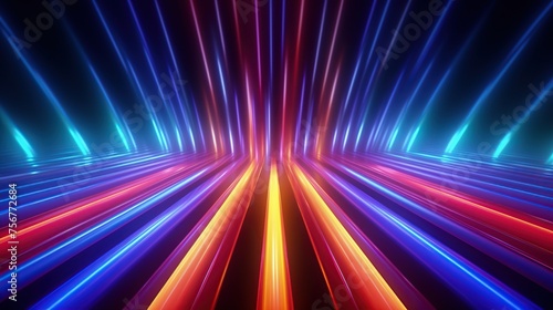 Colorful neon glowing lines or colorful spectrum abstract background. © Alpa