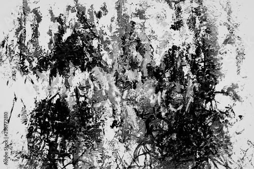 Black and white abstract painting