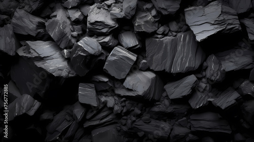 Close-up of black coal, energy fuel