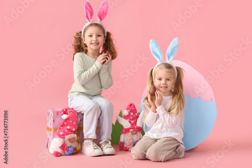 Cute little girls in bunny ...