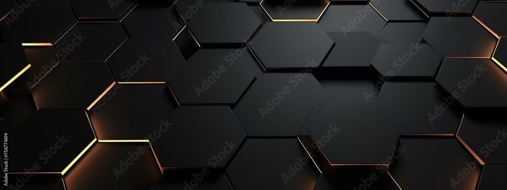 Futuristic black hexagonal background with copy space area. Luxury digital geometric with black hexagons for technology background. Futuristic black hexagonal background with copy space area. Luxury digital geometric with black hexagons for technology background.