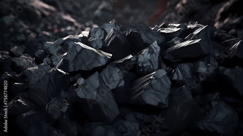 Close-up of black coal, energy fuel