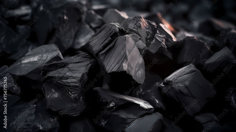 Close-up of black coal, energy fuel Close-up of black coal, energy fuel