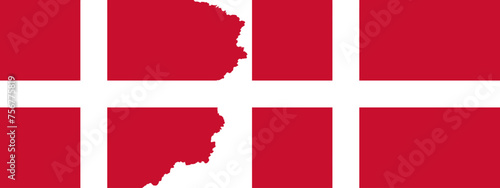 Flag of Denmark vector. Standard and with torn edges