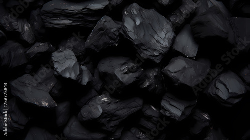 Close-up of black coal, energy fuel