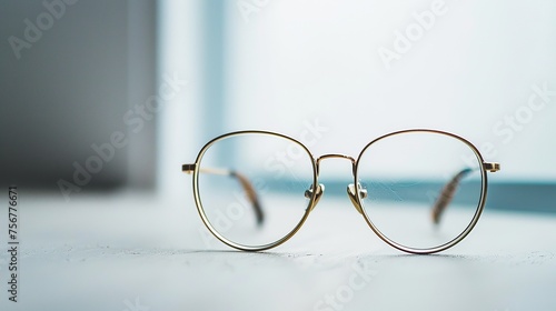 vintage glasses isolated blur background