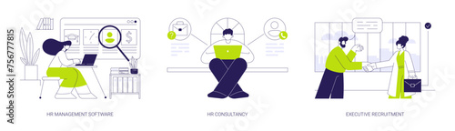 HR manager abstract concept vector illustrations.