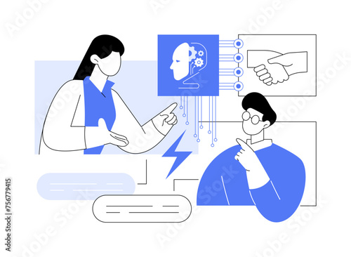 AI-Assisted Conflict Resolution abstract concept vector illustration.