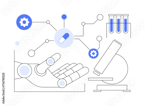AI-Enhanced Drug Discovery abstract concept vector illustration.