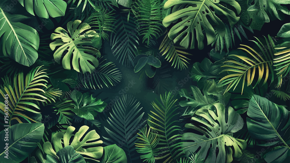 Fototapeta premium Botanical Geometry: Precision in Plant Motifs Infused with Geometric Patterns