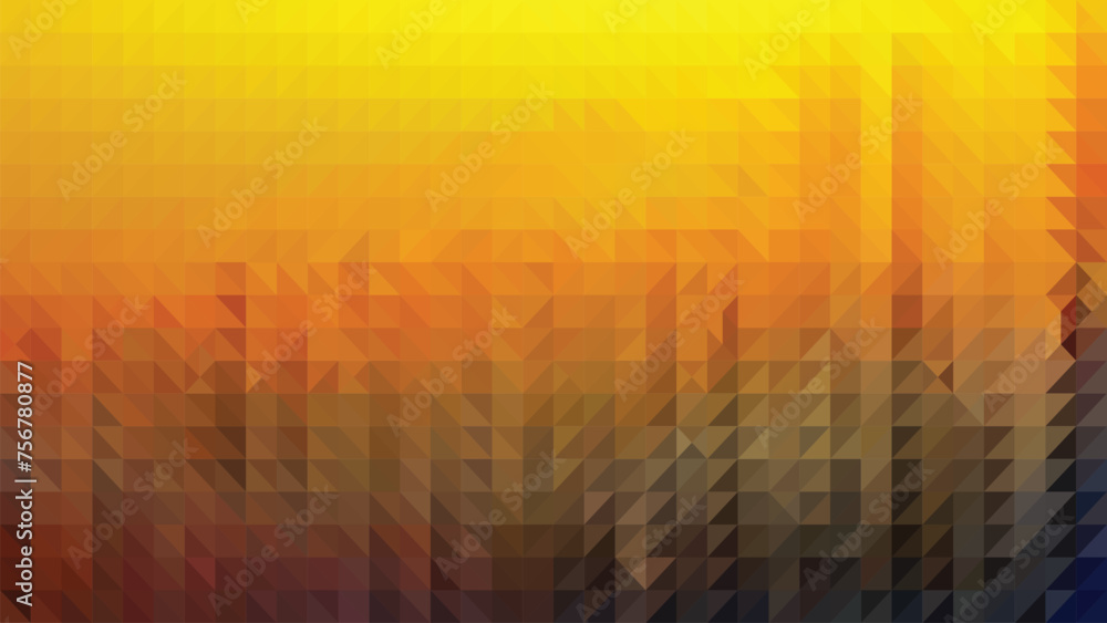 Low poly abstract colorful background with yellow color, trendy, geometric, cyber polygonal wallpaper